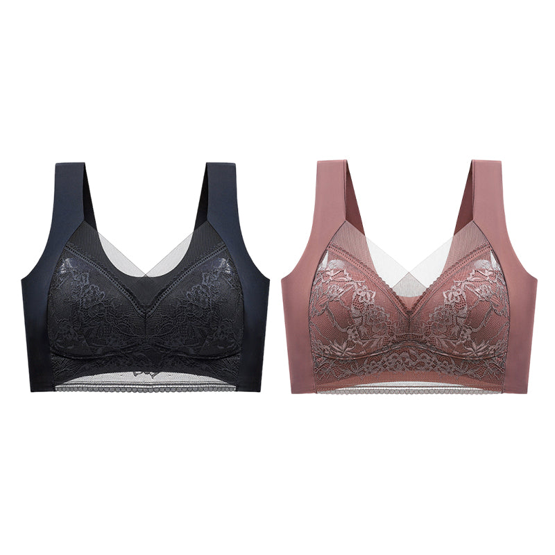 👙Sujetador de encaje de mujer súper cómodo y suave sin aro de acero【✨1 + 1 gratis】-ES