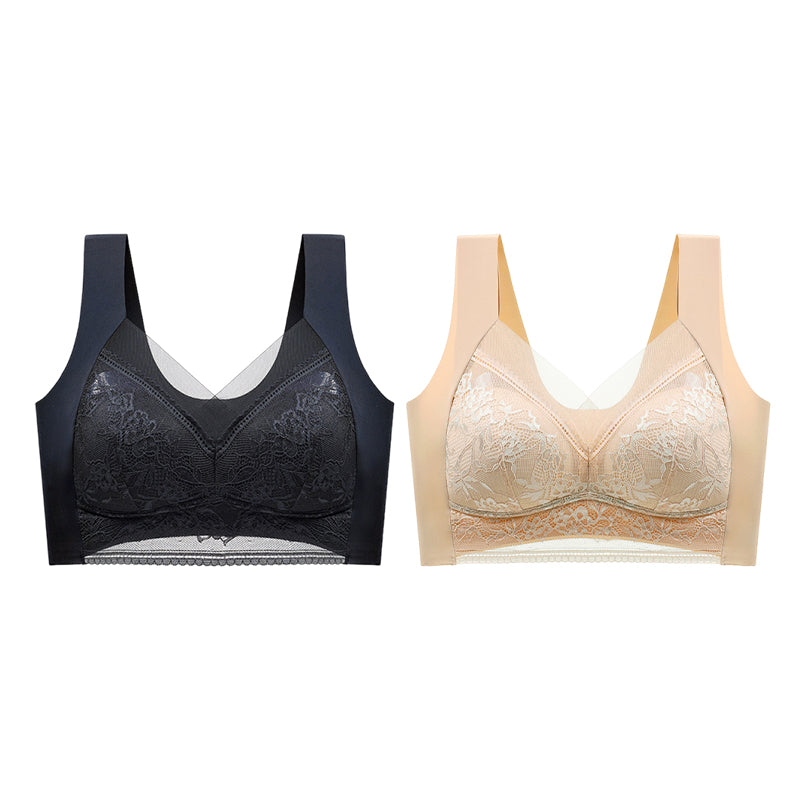 👙Sujetador de encaje de mujer súper cómodo y suave sin aro de acero【✨1 + 1 gratis】-ES