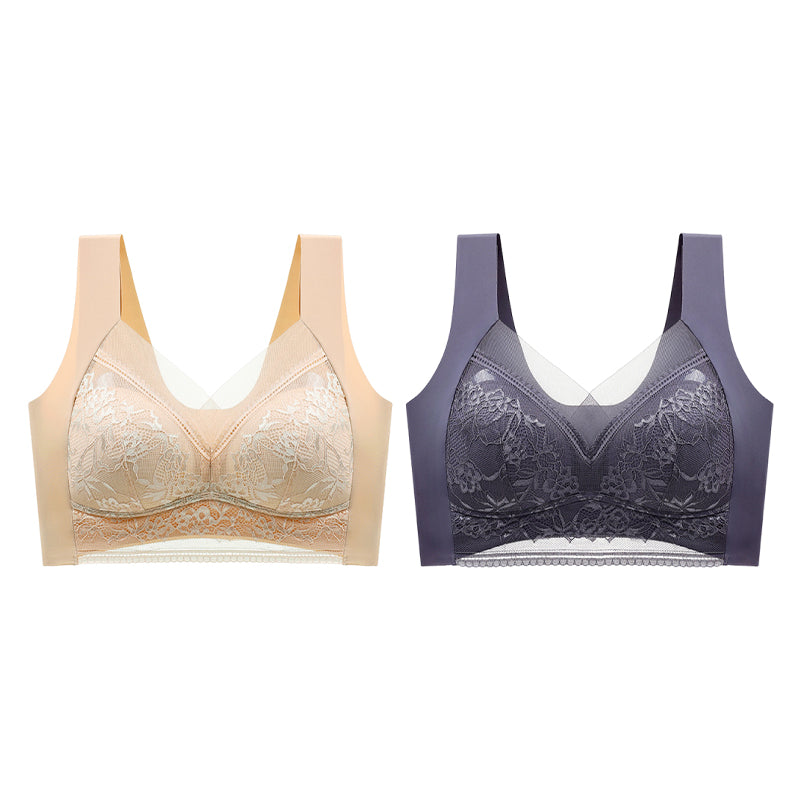 👙Sujetador de encaje de mujer súper cómodo y suave sin aro de acero【✨1 + 1 gratis】-ES