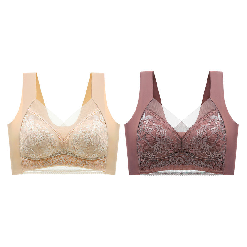 👙Sujetador de encaje de mujer súper cómodo y suave sin aro de acero【✨1 + 1 gratis】-ES