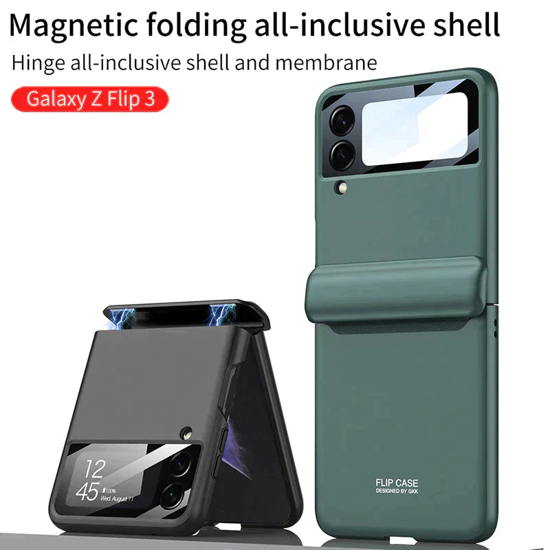 Напълно обгръщащ противоударен пластмасов капак за Samsung Galaxy Z Flip 3 5G