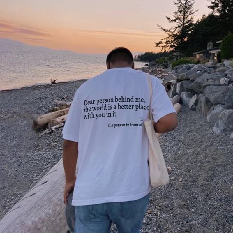 💥Nueva camiseta unisex con el estampado "Dear Person Behind Me" en talla grande a partir de 2025-ES