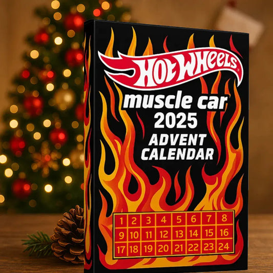 🔥Vroča razprodaja - 50% POPUST🔥 - 🚗Adventni koledar Hot Wheels Muscle, avtomobilčki - 24 DNI 2025🎄