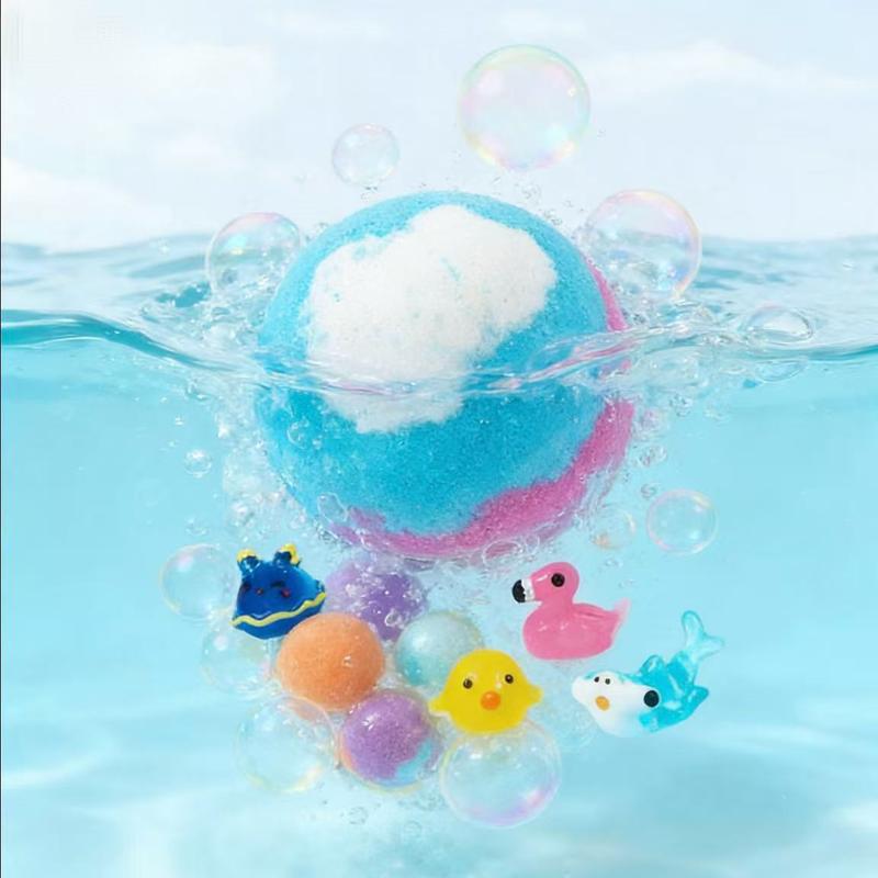 🔥🛁 Натурални бомби за вана за деца с мега балончета и изненада вътре 🥚✨12 бр. [1 опаковка]