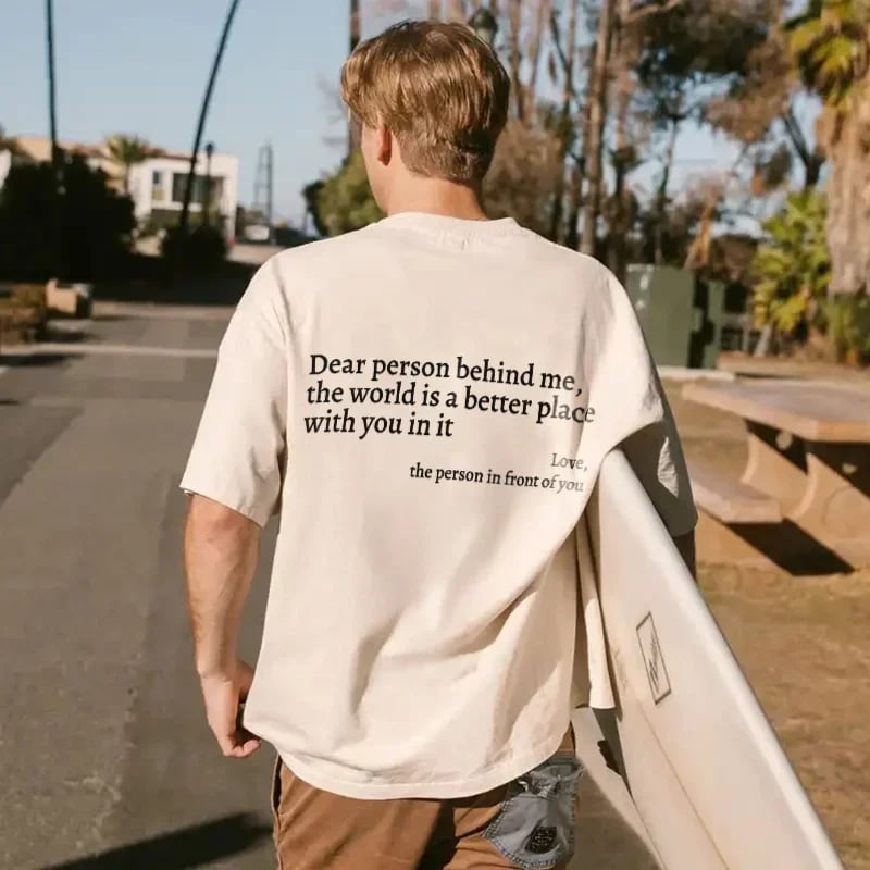 💥Nueva camiseta unisex con el estampado "Dear Person Behind Me" en talla grande a partir de 2025-ES