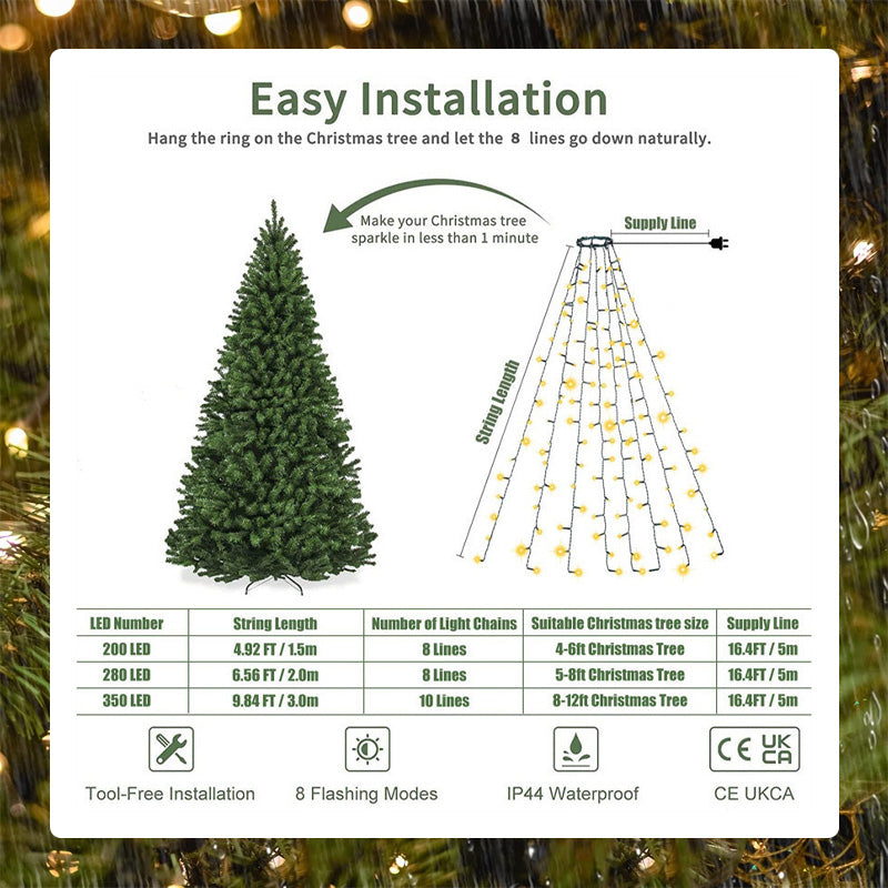 🎄 LED коледна лампичка за елха във формата на петолъчна звезда 🎄