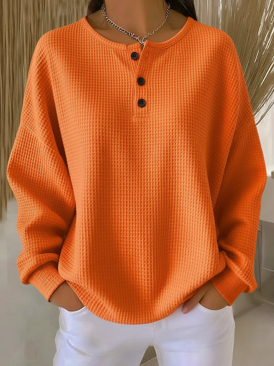 Bluza z kołnierzykiem Henry'ego w stylu casual