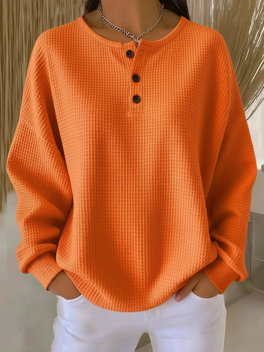 Bluza z kołnierzykiem Henry'ego w stylu casual