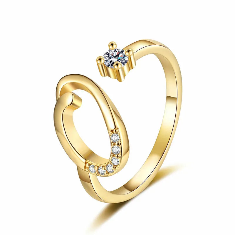 ⏳50% de descuento por tiempo limitado⏰Anillo ajustable con inicial brillante para mujer💍-ES