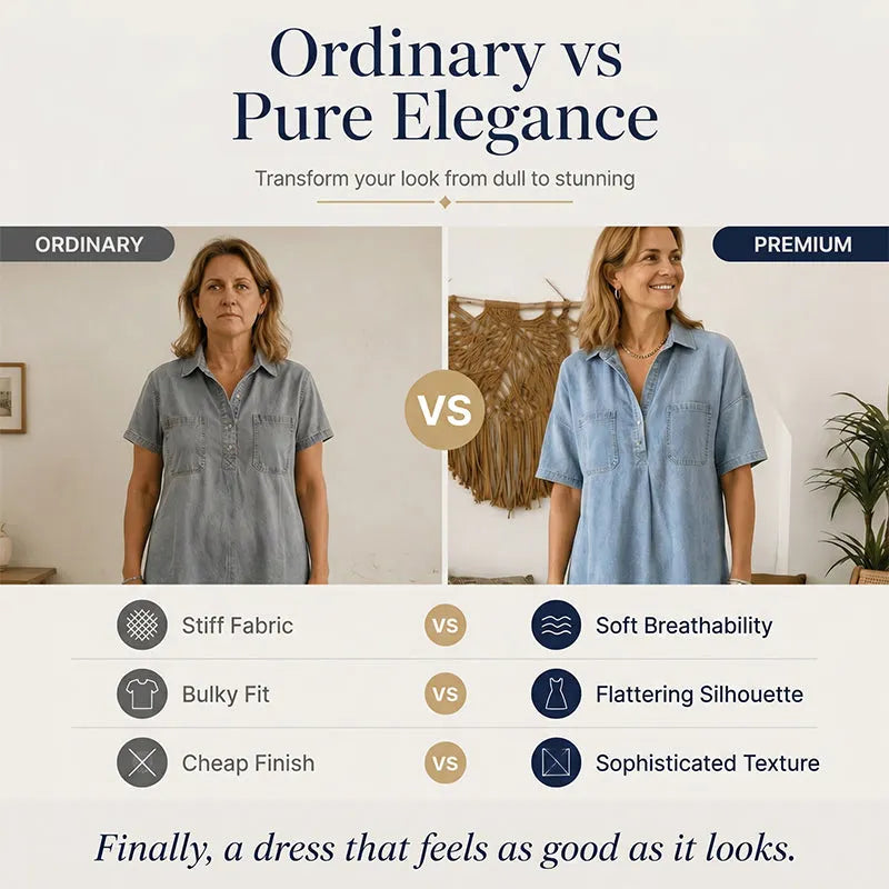👗 DABAR 60 % NUOLAIDA! 👖 Laisvalaikio džinsinė midi suknelė su kišenėmis – minkštas džinsas ir laisvas kirpimas – funkcionalios kišenės, puikiai tinka kasdienai – patogi ir universali ✨🌸-LT