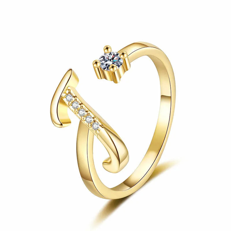 ⏳50% de descuento por tiempo limitado⏰Anillo ajustable con inicial brillante para mujer💍-ES
