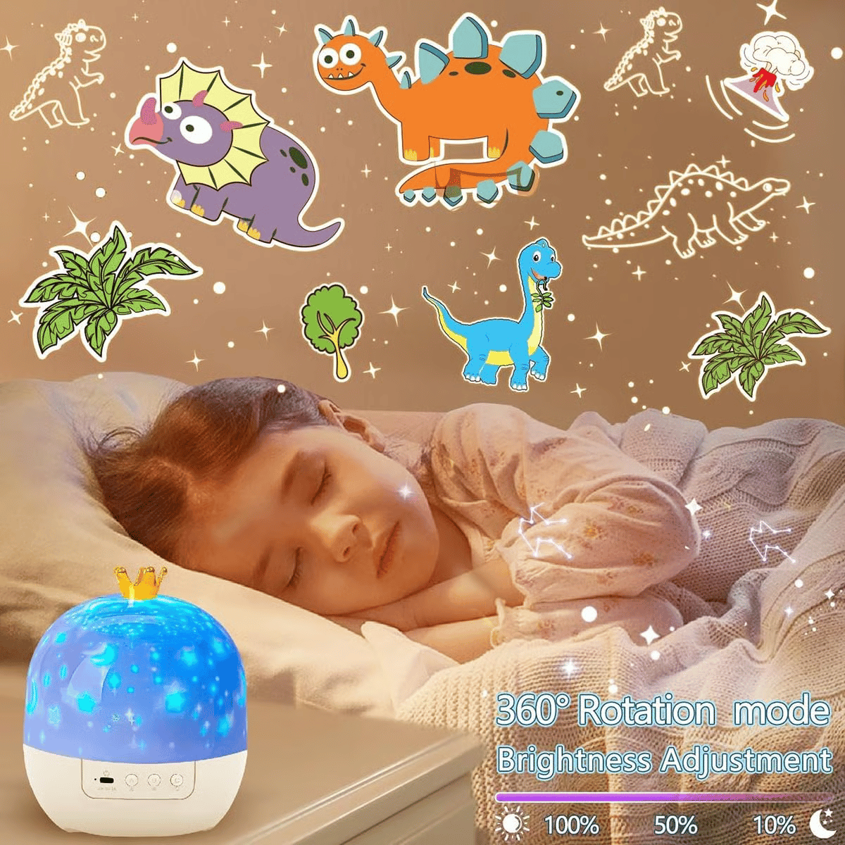 🎃👻ПОСЛЕДНИ ДНИ НА ПРОМОЦИЯТА - 50% ОТСТЪПКА💜Проекторна нощна лампа за деца с 15 филма🔋Type-C зарядно