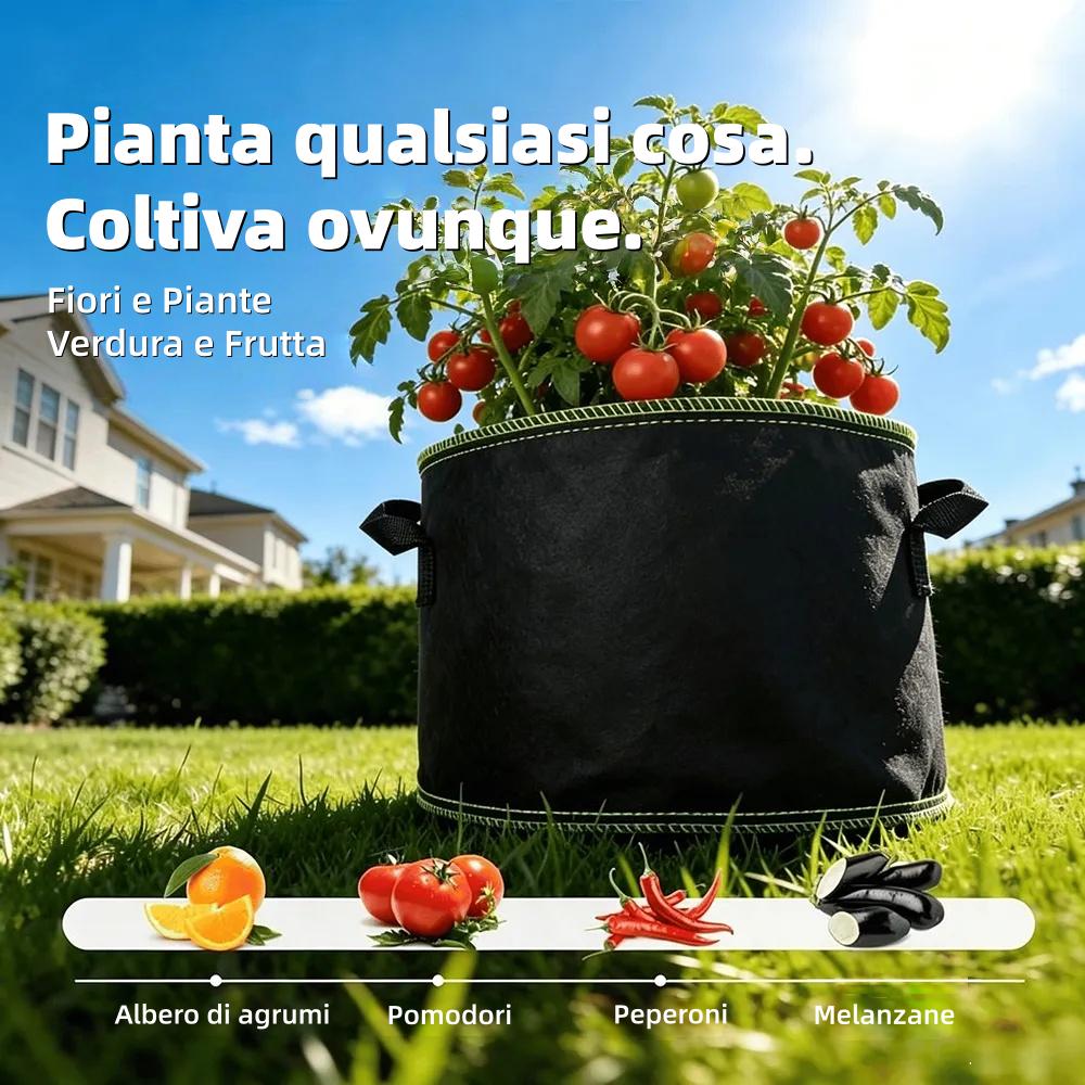 🌱 5 vnt. po 19 litrų (5 galonų) auginimo maišų pakuotė – patvarūs, kvėpuojantys medžiaginiai vazonai su rankenomis daržovėms, gėlėms ir vaisiams-LT
