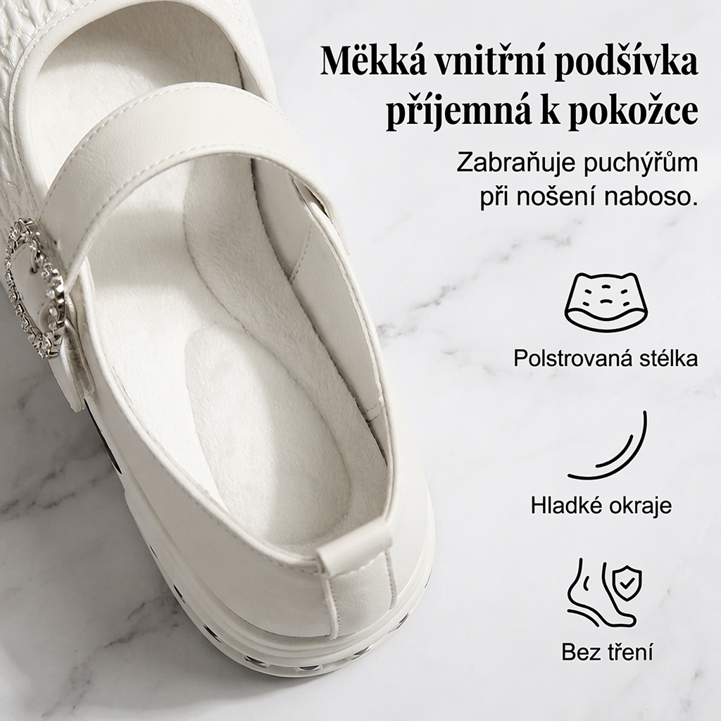 Natychmiastowe i wygodne wzmocnienie sylwetki dzięki damskim półbutom Mary Jane na platformie z przewiewną, tkaną cholewką. Płatność przy odbiorze! 👡