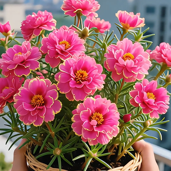 Χρυσή Δαντελένια Πορτουλάκα🌸✨ Υπέροχα διπλά άνθη για αβίαστα καλοκαιρινά χρώματα-GR