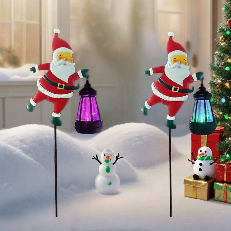 🎅 Lampa solarna "Święty Mikołaj" - Magiczne światło wypełnia ogród świątecznym blaskiem. ✨