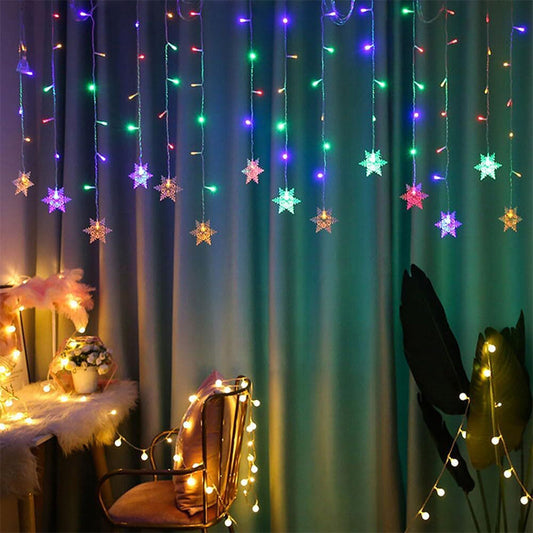 📢📢¡50% DE DESCUENTO!⏰⏰Luces LED de cortina con forma de copo de nieve-ES
