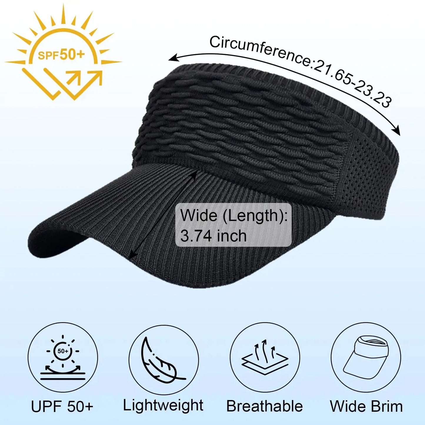 ☀️🧢 Daszek z otworem na wysoki kucyk – ochrona przed promieniowaniem UV, przewiewny, do aktywności na świeżym powietrzu i na co dzień