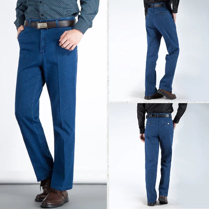 👖 Tiesūs vyriški džinsai aukštu liemeniu
