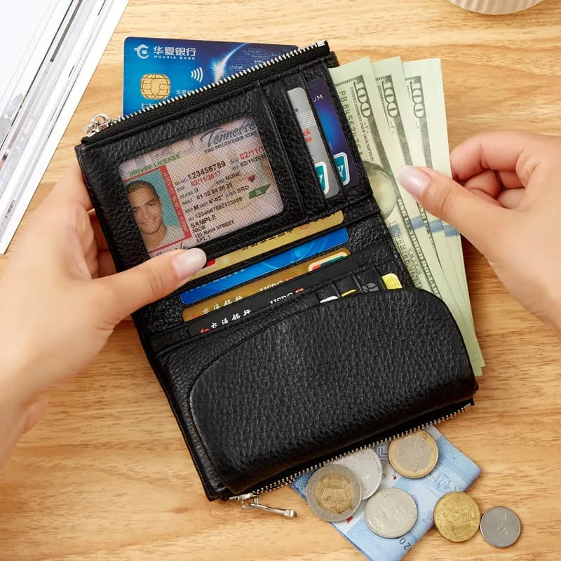 🔥⏰Unisex RFID „Pebble“ piniginė iš natūralios odos🔥-LT