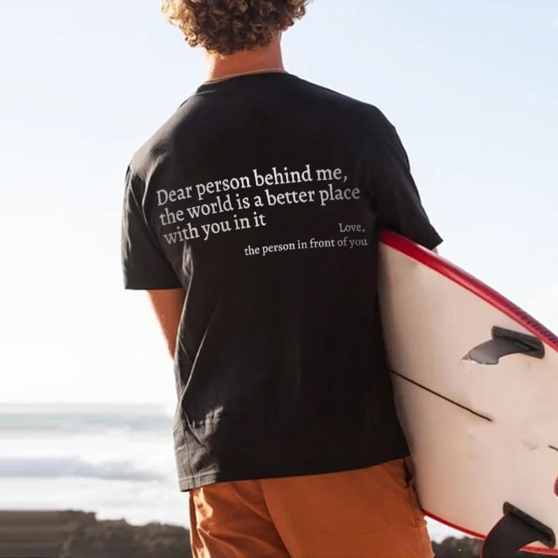 💥Nueva camiseta unisex con el estampado "Dear Person Behind Me" en talla grande a partir de 2025-ES