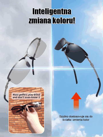 Dzienno-nocne okulary przeciwsłoneczne z polaryzacją i funkcją nocnego widzenia.