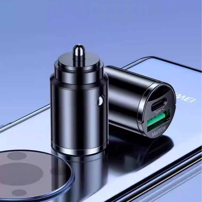 Скрито USB зарядно за кола с два порта