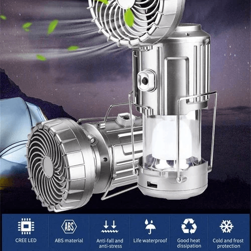 🔥2025 καυτές εκπτώσεις🔥🌿Φορητό LED φωτιστικό κάμπινγκ με ανεμιστήρα-GR
