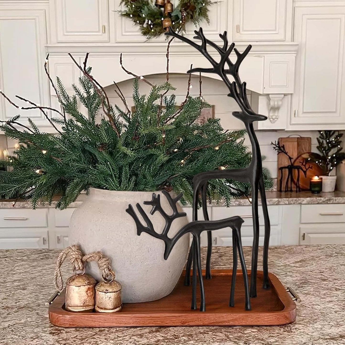 🎅Božični bestseller 🦌 Črna figurica jelena, božični okras