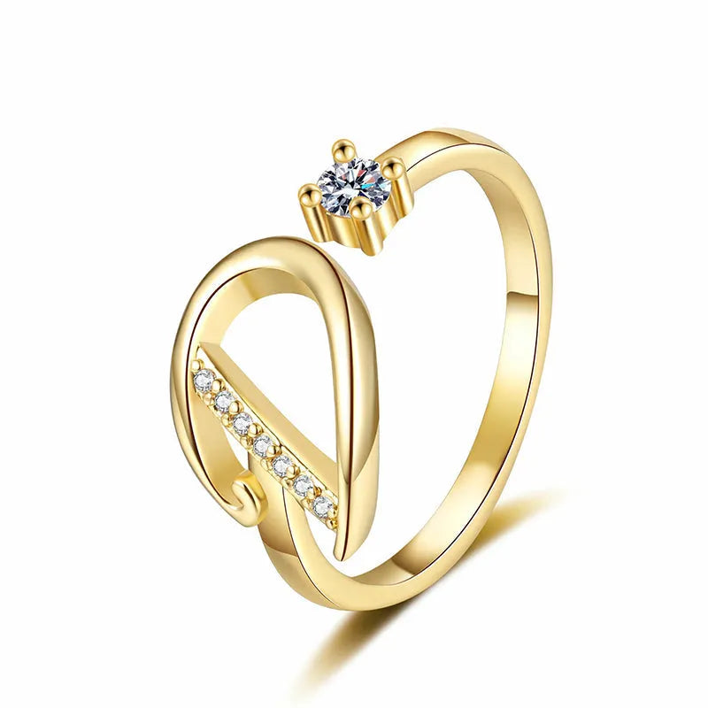 ⏳50% de descuento por tiempo limitado⏰Anillo ajustable con inicial brillante para mujer💍-ES