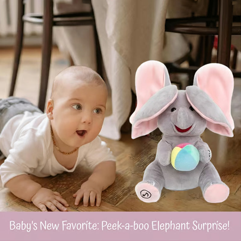 🎁🐘 Сладка плюшена играчка слонче за игра на криеница