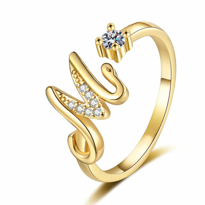 ⏳50% de descuento por tiempo limitado⏰Anillo ajustable con inicial brillante para mujer💍-ES