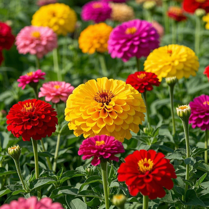 🌺Dvojna semena cinije v mešanih barvah