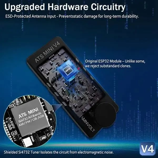 📻Ulepszony odbiornik radiowy ATS Mini V4 Si4732 All Band DSP