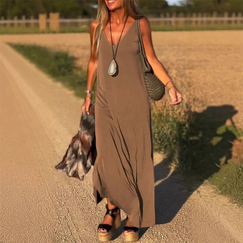 🔥👗Długa sukienka damska z dekoltem w kształcie serca