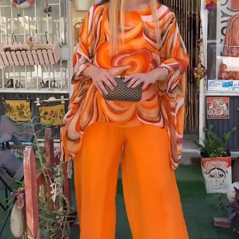 【🎊Elegante y con estilo】💞Conjunto de 2 piezas de gasa colorida para mujer para verano-ES