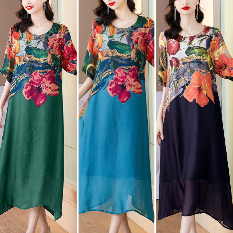 👗Elegantne cvetlične obleke za ženske večjih velikosti-SI