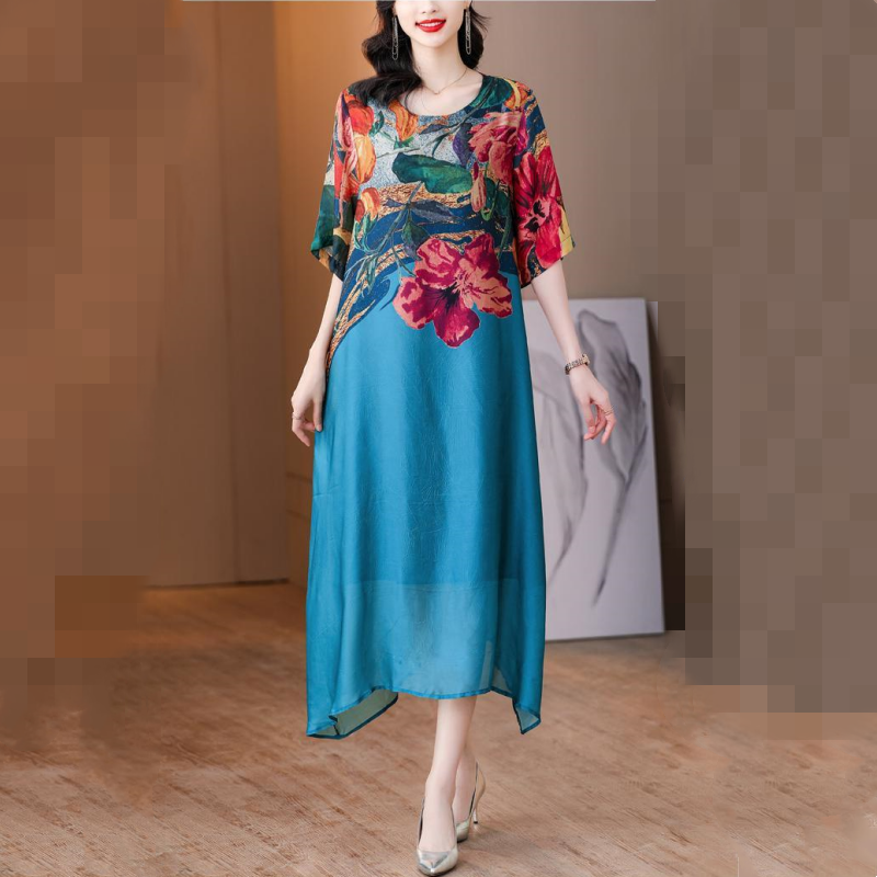 👗Elegantne cvetlične obleke za ženske večjih velikosti-SI