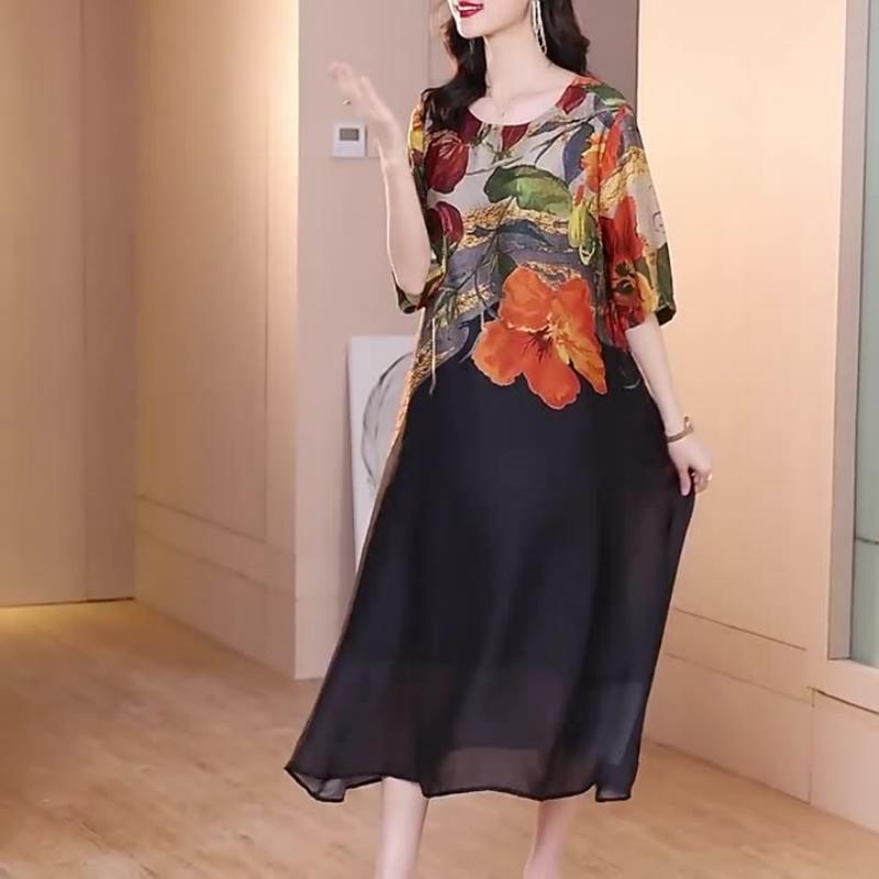 👗Elegantne cvetlične obleke za ženske večjih velikosti-SI