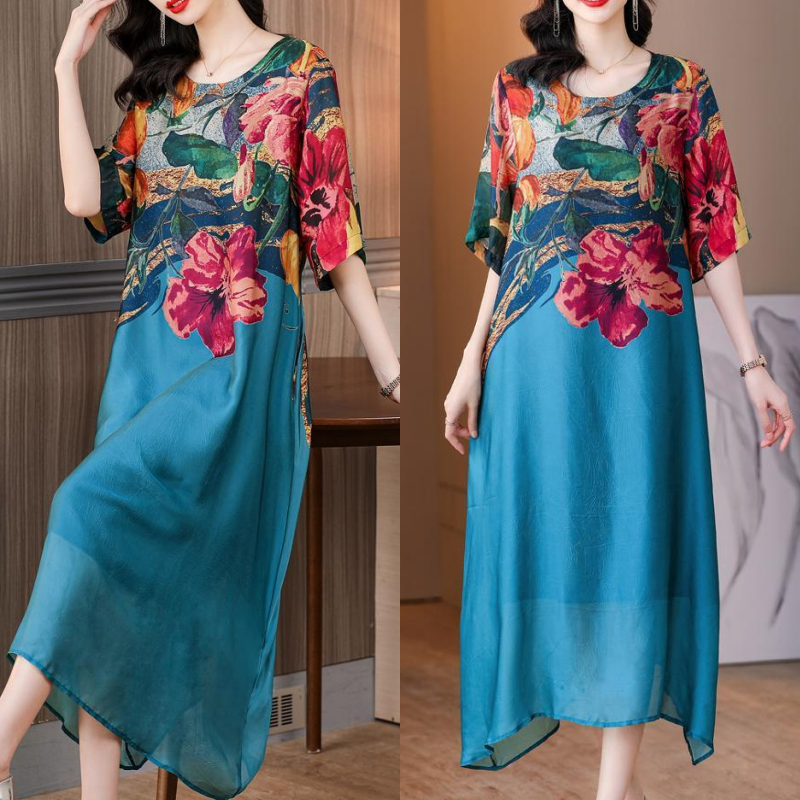 👗Elegantne cvetlične obleke za ženske večjih velikosti-SI