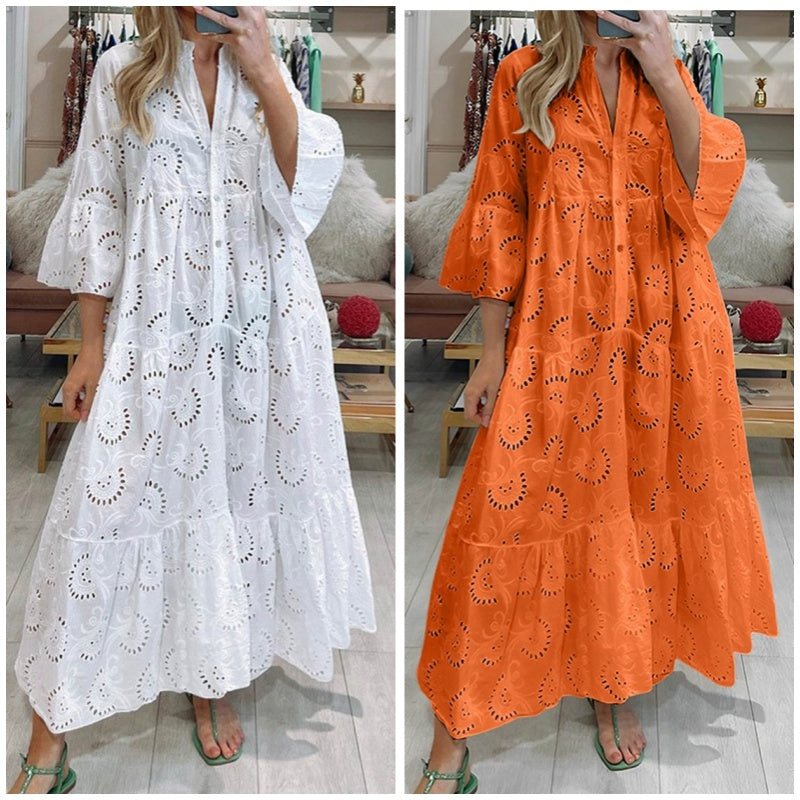 💕Elegantne dolge ženske obleke z V-izrezom✨