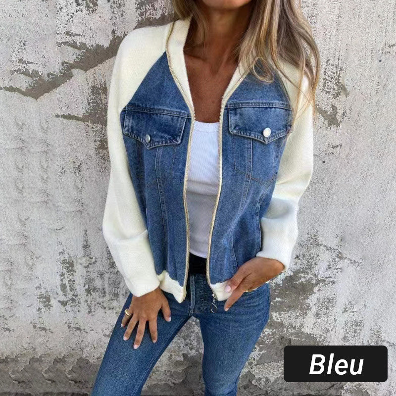 🔥Nowa modna damska kurtka z kreatywnym splotem denim
