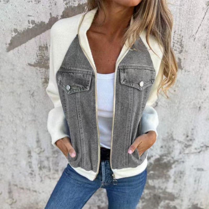 🔥Nowa modna damska kurtka z kreatywnym splotem denim