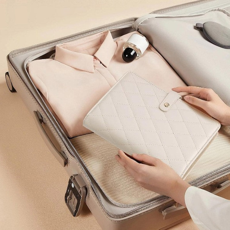 Елегантна преносима чанта за съхранение на бижута с кариран мотив