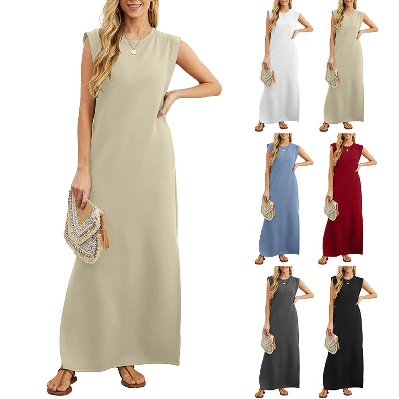 👗Damska sukienka casualowa bez zagnieceń, z odcięciem na dole✨