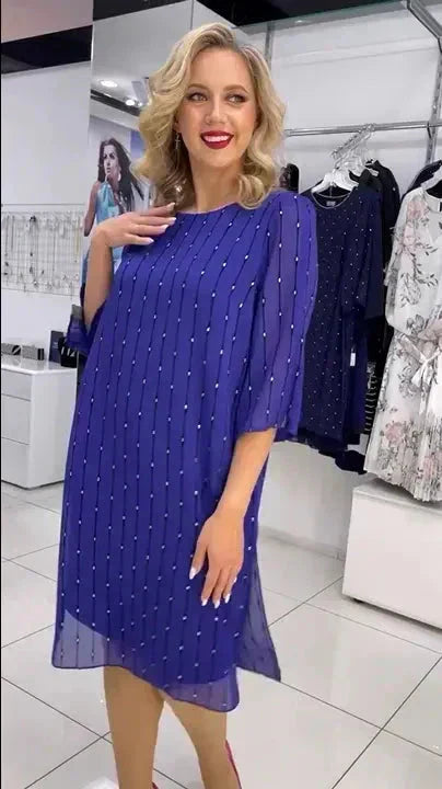 💝Modna damska sukienka z okrągłym dekoltem