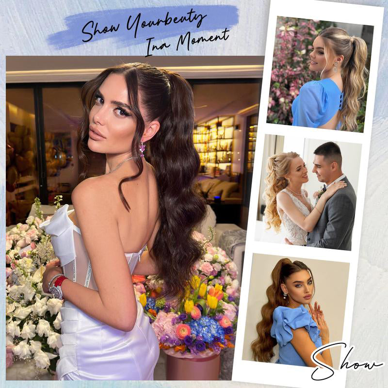 🔥 Ограничена по време промоция – 50% отстъпка 👩💕 Екстеншъни за коса тип опашка с щипки 🙋‍♀️
