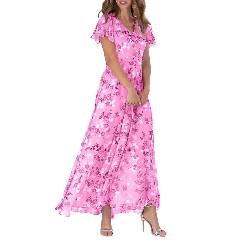 🌸 Lekka, krótka, kwiatowa sukienka maxi【M-3XL】