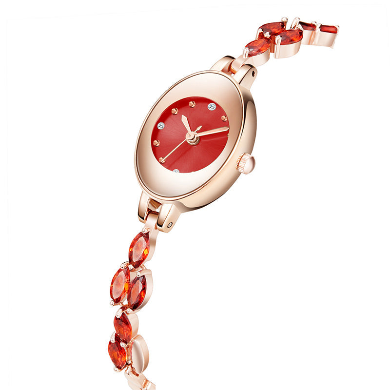 Prezenty dla kobiet w 2025 roku 💝🥰⌚ Zegarek damski z kolorowymi cyrkoniami na bransolecie