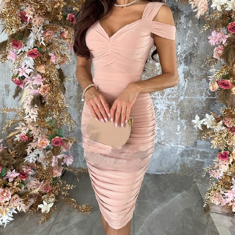 Vestido sexy con hombros descubiertos-ES